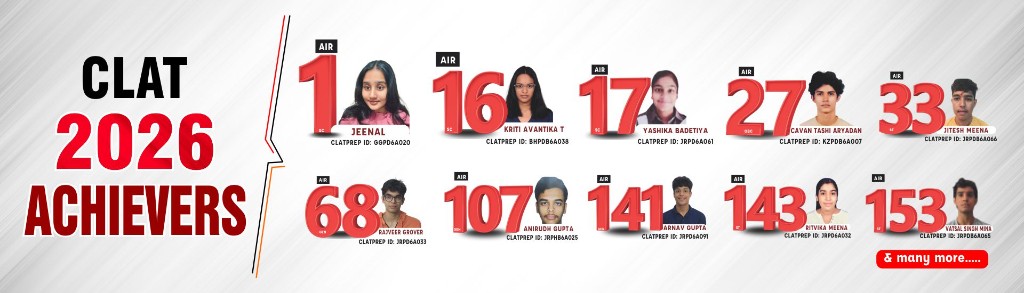 CLAT 2026 achievers including AIR 1 and other top ranks from T.I.M.E. ClatPrep